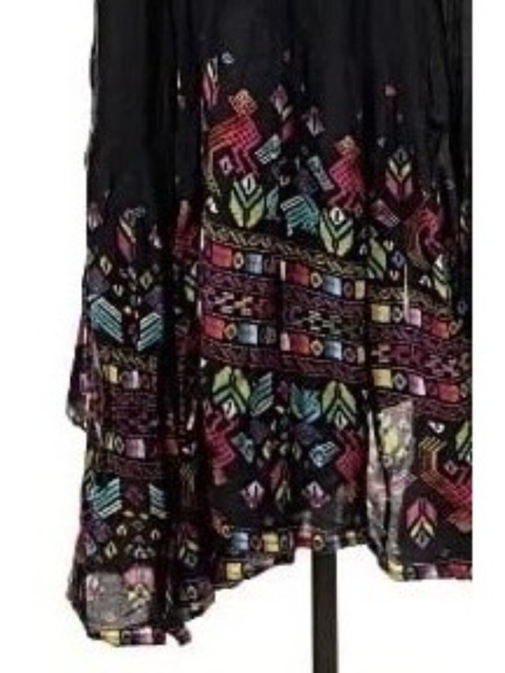 Jens Pirate Booty Black Tie Waist V-Neck Maxi Dress S| Cottagecore Coastal Boho - Picture 4 of 15